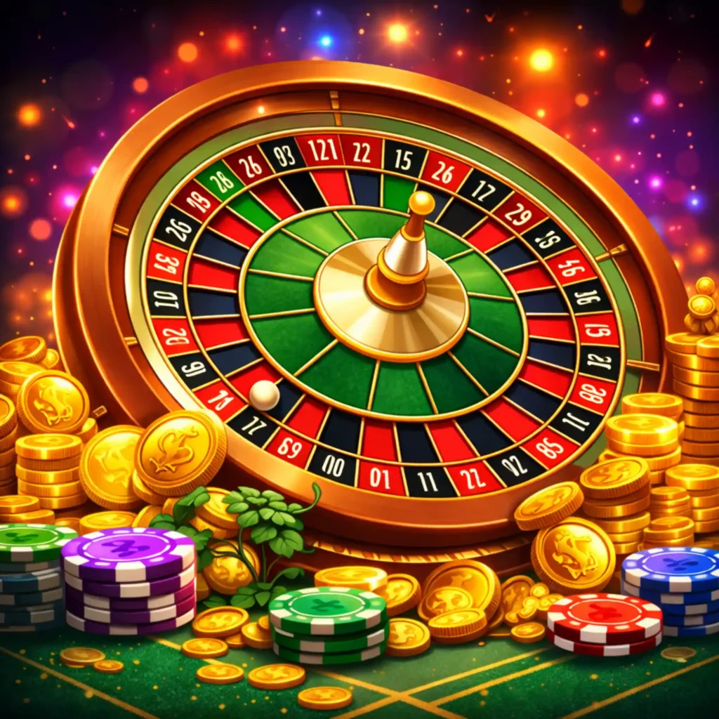 Ruleta flotando en el espacio con resplandor luminoso y energía brillante